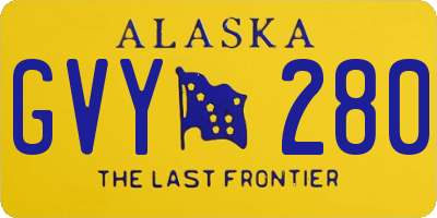 AK license plate GVY280