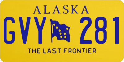 AK license plate GVY281