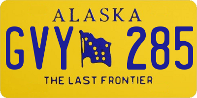 AK license plate GVY285