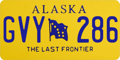 AK license plate GVY286