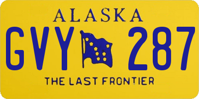 AK license plate GVY287