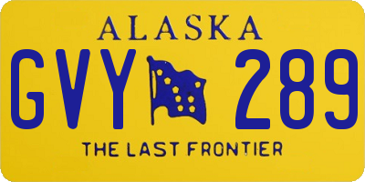 AK license plate GVY289