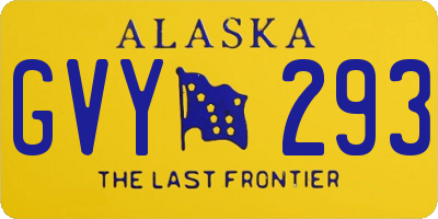 AK license plate GVY293