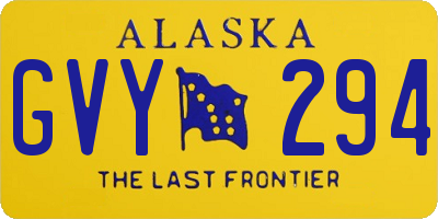 AK license plate GVY294