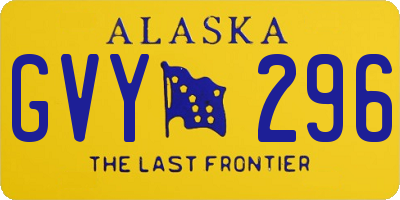 AK license plate GVY296