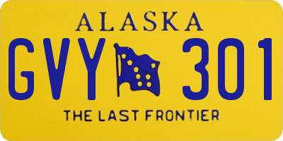 AK license plate GVY301