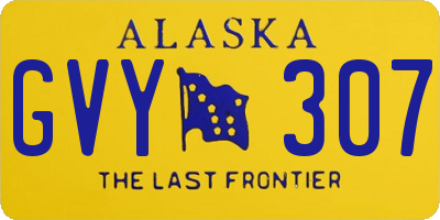 AK license plate GVY307