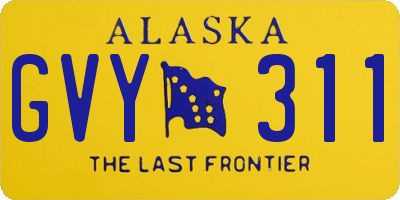 AK license plate GVY311