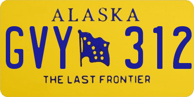 AK license plate GVY312