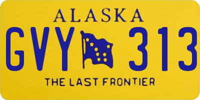 AK license plate GVY313