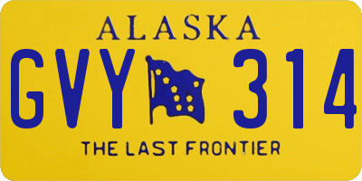 AK license plate GVY314
