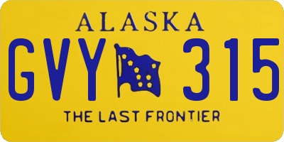 AK license plate GVY315