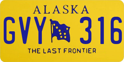 AK license plate GVY316