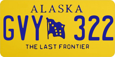 AK license plate GVY322