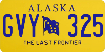 AK license plate GVY325