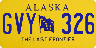 AK license plate GVY326