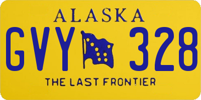 AK license plate GVY328