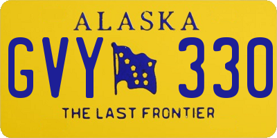 AK license plate GVY330