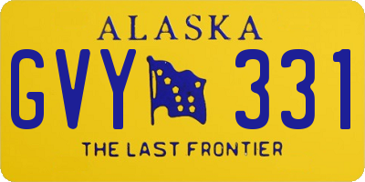 AK license plate GVY331