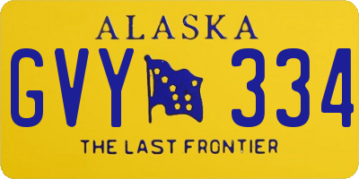 AK license plate GVY334