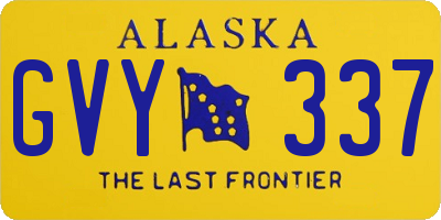 AK license plate GVY337