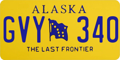 AK license plate GVY340