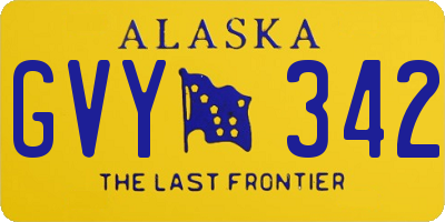 AK license plate GVY342