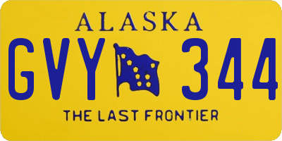 AK license plate GVY344