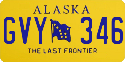 AK license plate GVY346