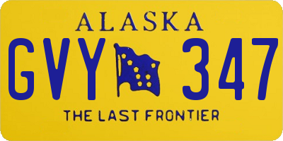 AK license plate GVY347