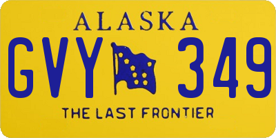 AK license plate GVY349