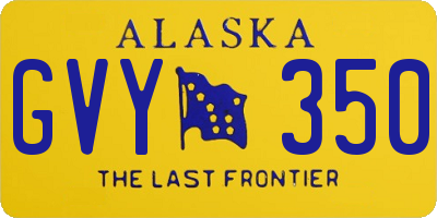 AK license plate GVY350