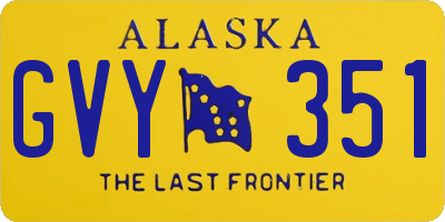 AK license plate GVY351