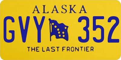 AK license plate GVY352