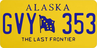 AK license plate GVY353