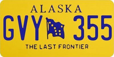 AK license plate GVY355