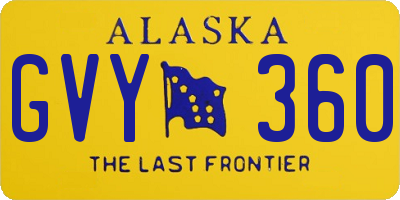 AK license plate GVY360