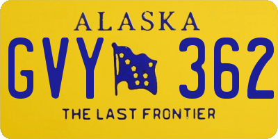 AK license plate GVY362