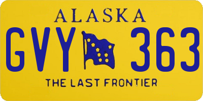 AK license plate GVY363