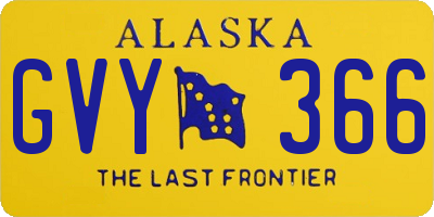 AK license plate GVY366