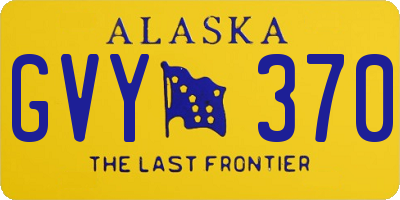 AK license plate GVY370