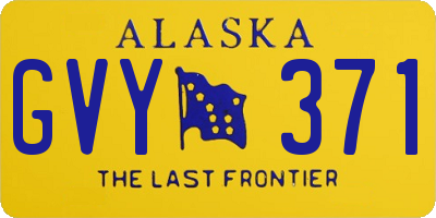 AK license plate GVY371