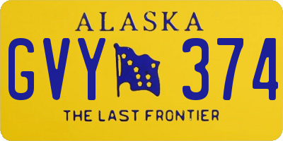 AK license plate GVY374