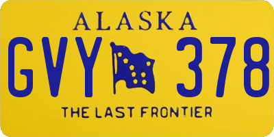 AK license plate GVY378