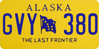 AK license plate GVY380