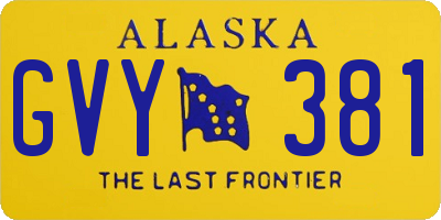 AK license plate GVY381