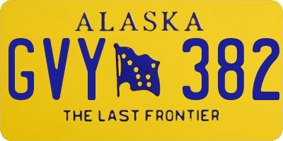 AK license plate GVY382