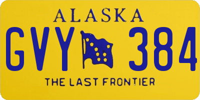 AK license plate GVY384