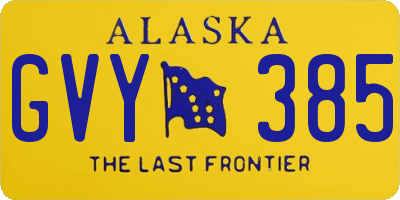 AK license plate GVY385