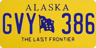 AK license plate GVY386